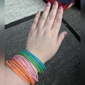 Blue, Green, Pink And Orange Bangles